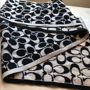 Black and Silver Glitter Coach Scarf - Reversible!